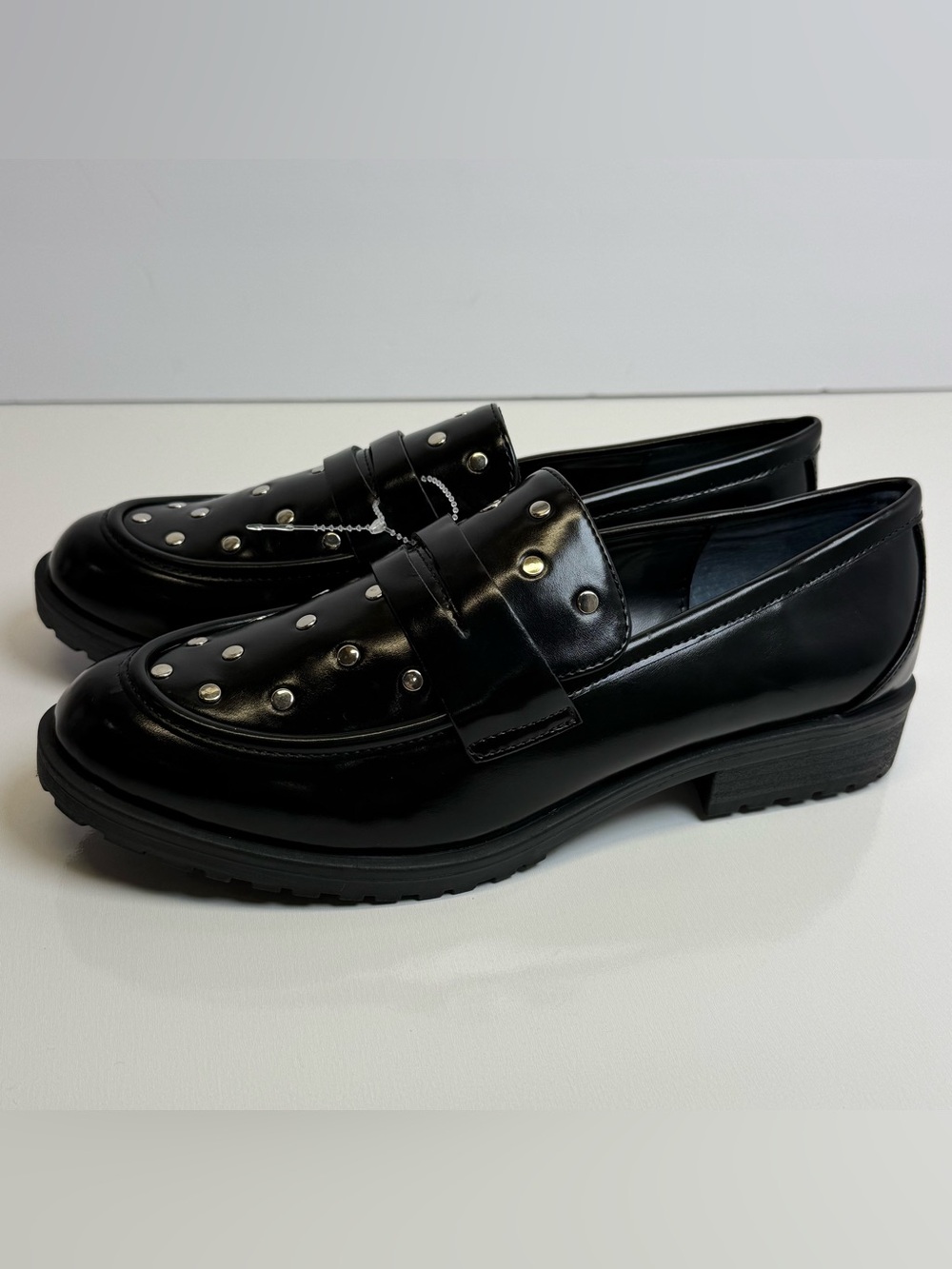 Rebecca Minkoff Diana Womens Flats Penny Loafers Studded 7 Chunky Punk Moc New